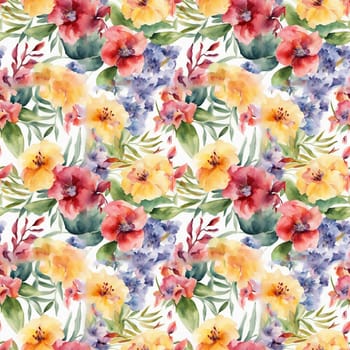 Floral shape watercolor seamless pattern. for wrappers.