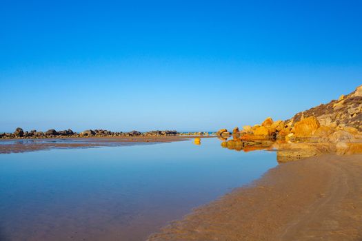 Beach of Capo Rossello in Realmonte, Agrigento. Sicily