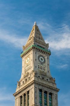 The Customs House Clock Tower and Boston skyline