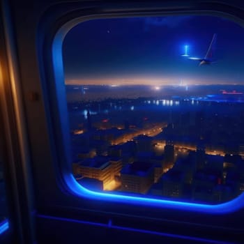 View from the airplane window. Image created by AI