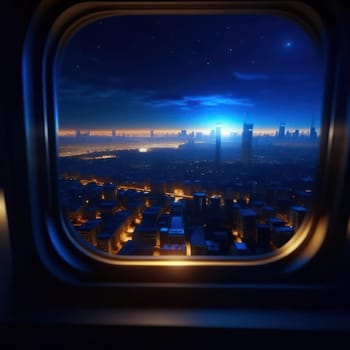 View from the airplane window. Image created by AI
