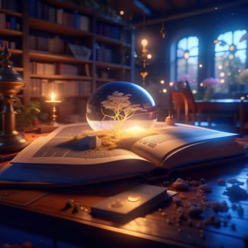 The Magical World of Books. Image created by AI