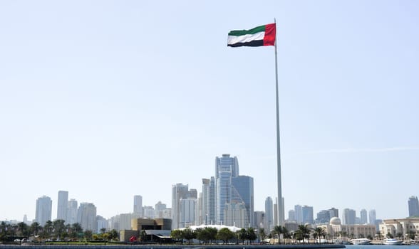 Cityscape of Flag Island, Sharjah.