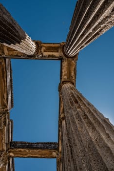 Zeus temple in the ancient city of Aizanoi in Kutahya Turkey