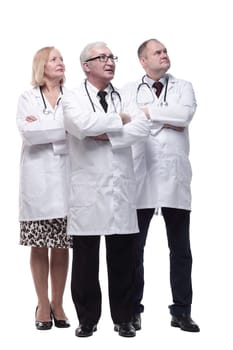 in full growth. group of leading medical specialists. isolated on a white background.