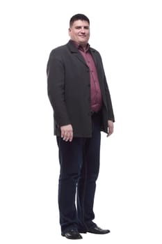 Mature man in a business suit. isolated on a white background.