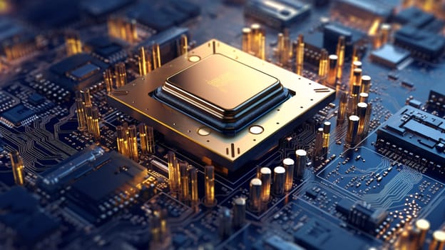 Central processing unit - digital computing concept - AI generative
