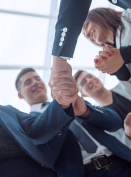 businessman and businesswoman shaking hands with each other. concept of cooperation