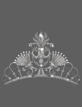 Beautiful Aristocratic Crown With Complex Design Colorless Line Drawing.