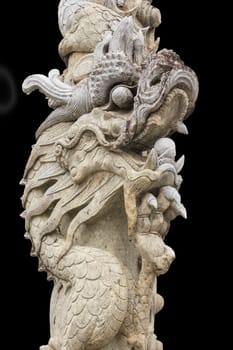 Chinese dragon-shaped carved stone in Thai temples