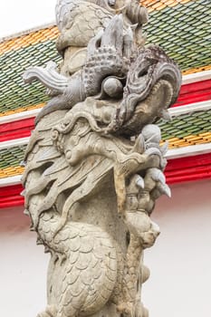 Chinese dragon-shaped carved stone in Thai temples