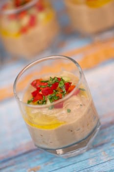 Delicious aubergine caviar verrine, High quality photo