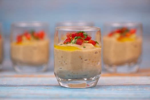 Delicious aubergine caviar verrine, High quality photo