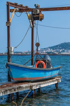 Oyster park on the Thau pond in Bouzigues, France, High quality photo