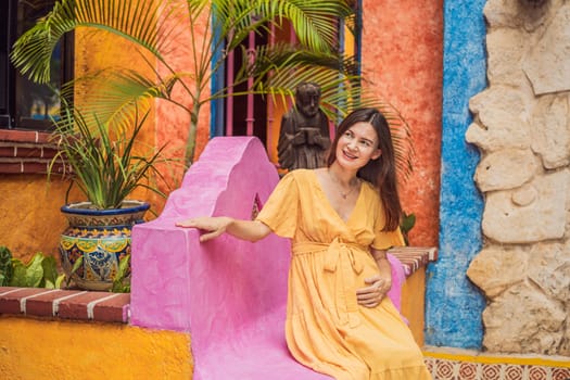 A strong and resilient woman over 40 embraces the beauty of childbirth in Mexico, celebrating the journey of motherhood with cultural richness.