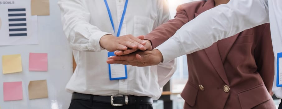 Businessmen working together to start a new project in work.