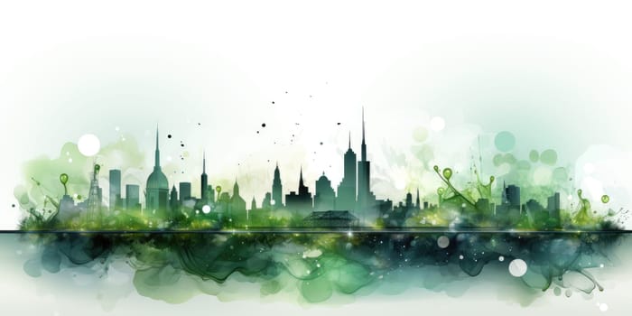 Green city ecosystem concept, Friendly environmental landscape background. generative ai.