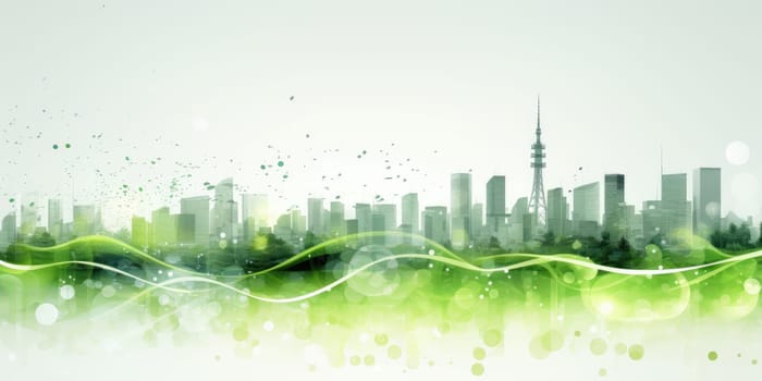 Green city ecosystem concept, Friendly environmental landscape background. generative ai.