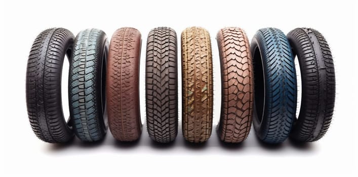 auto set isolated change wheel tyre background transport rubber object automobile track transportation garage car tire rim stack vehicle alloy black. Generative AI.