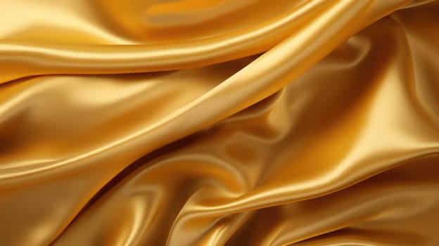 Gold silk background. Gold fabric texture background. AI