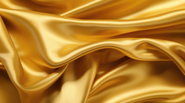 Gold silk background. Gold fabric texture background. AI