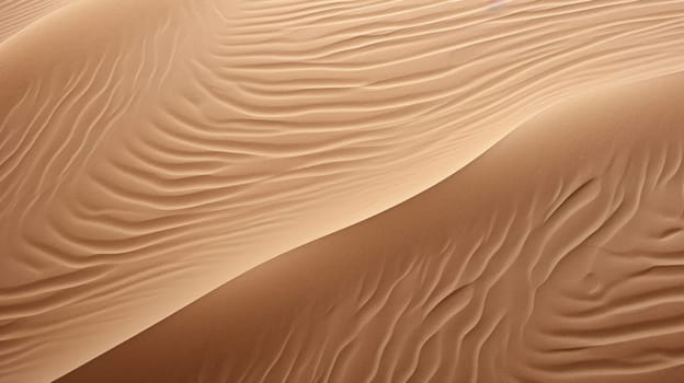 Wavy sand texture background. Desert and dunes. Flat lay. Top view AI