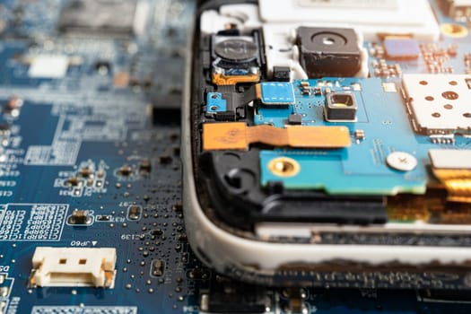 Repairing and upgrade mobile phone, electronic, computer hardware and technology concept.