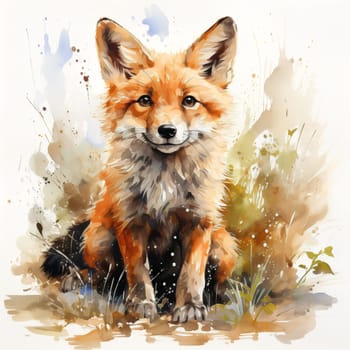 Portrait of a fox. Graphic Representation. High quality illustration
