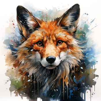 Portrait of a fox. Graphic Representation. High quality illustration