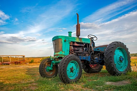 old tractor in field