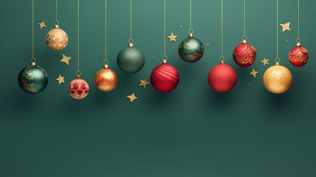 Luxury Christmas backgrounds. Christmas background with Christmas balls with bokeh effect. AI generated.