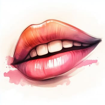 picture of a beautiful smile. Generative AI. High quality illustration