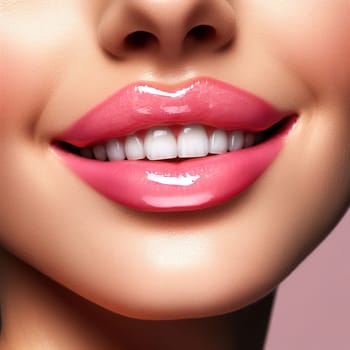 picture of a beautiful smile. Generative AI. High quality illustration