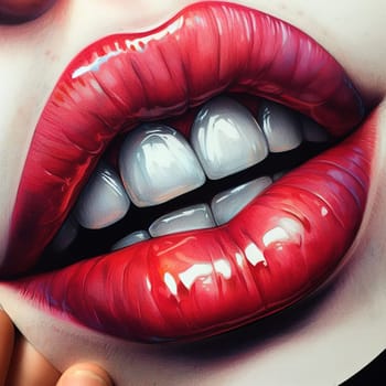 picture of a beautiful smile. Generative AI. High quality illustration