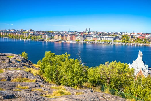 City of Stockholm panoramic view from the hill, capital of Sweden