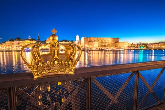 The Royal Palace Kungliga slottet and Stockholm waterfront evening, capital of Sweden