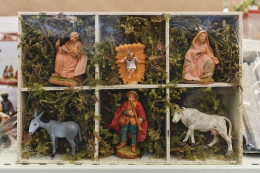Figurines for the nativity scene of the birth of christ