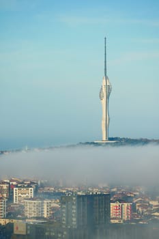 turkey istanbul 17 june 2023. Kucuk Camlica TV Radio Tower in Istanbul.