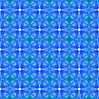 Hand drawn green mosaic seamless border. Blue graceful boho chic summer design. Textile ready authentic print, swimwear fabric, wallpaper, wrapping. Mosaic seamless pattern.