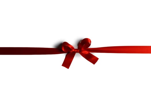 Red gift bow isolated on white background