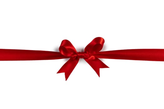 Red gift bow isolated on white background