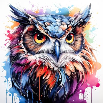 Elegant Avian Sketch, A watercolor portrayal of an owl, capturing its mystique and grace