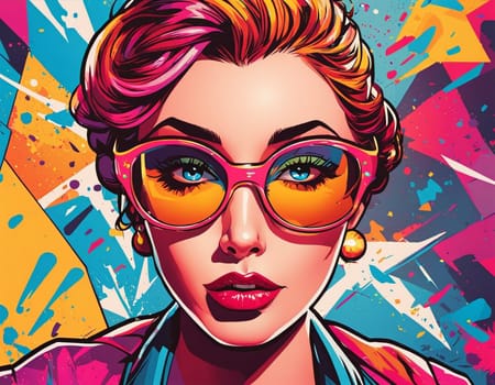 A beautiful girl in the style of pop art. High quality illustration