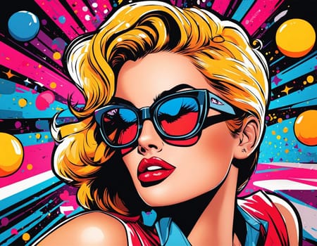 A beautiful girl in the style of pop art. High quality illustration