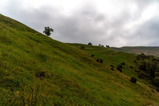 Caucasian mountain. Dagestan. Trees, rocks, mountains, view of the green mountains. Beautiful summer landscape