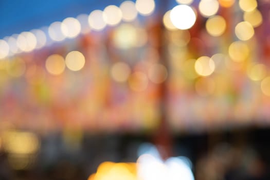 Abstract background with bokeh of lantern lights at night. Popular lantern festival during Loy Krathong in northern Thailand.