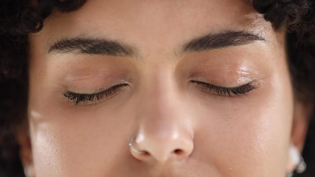 portrait of cute beautiful young woman close-up