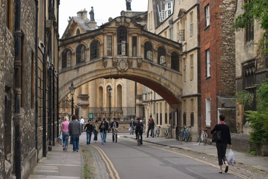 Hertford Bridge, popularly known as the Bridge of Sighs, joining two parts of Hertford College over New College Lane in Oxford,