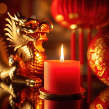 Beautiful illustration for Chinese New Year. Generative AI. High quality illustration