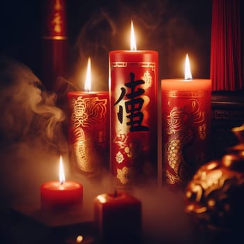 Beautiful illustration for Chinese New Year. Generative AI. High quality illustration